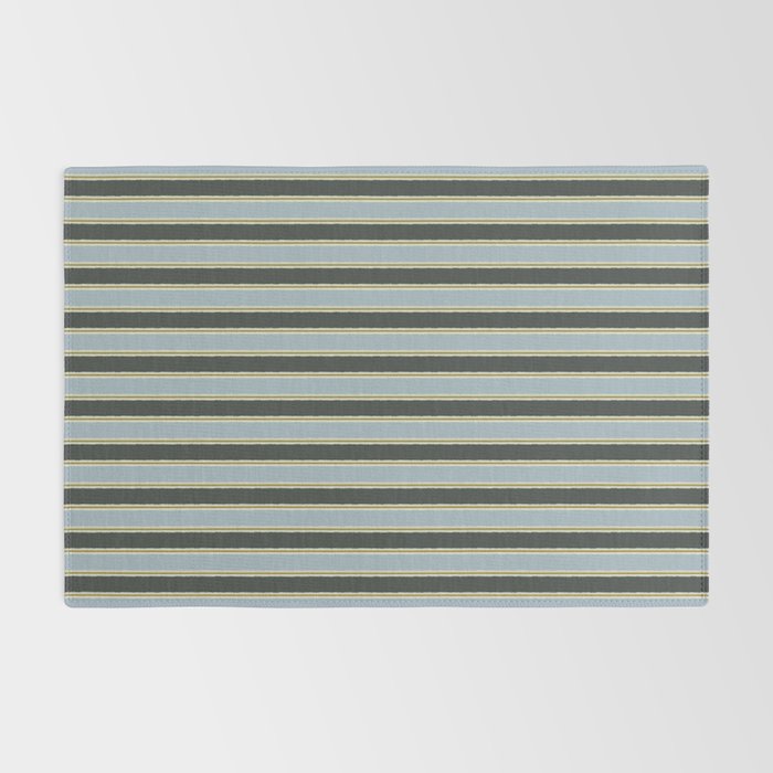 Vintage Cottage Stripes Cozy Eclectic Vertical Pattern Rug Gallery Image 2