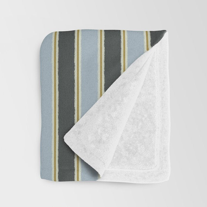 Vintage Cottage Stripes Cozy Eclectic Vertical Pattern Throw Blanket Gallery Image 3