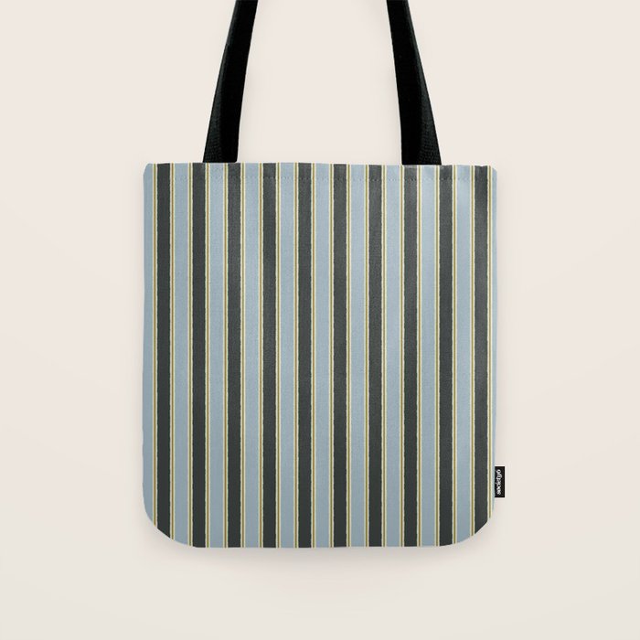 Vintage Cottage Stripes Cozy Eclectic Vertical Pattern Tote Bag Gallery Image 1