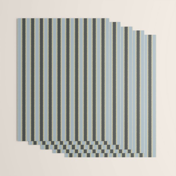 Vintage Cottage Stripes Cozy Eclectic Vertical Pattern Wrapping Paper Gallery Image 3