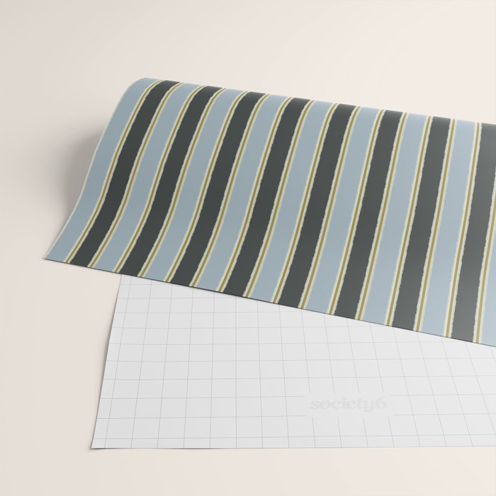 Vintage Cottage Stripes Cozy Eclectic Vertical Pattern Wrapping Paper Gallery Image 2