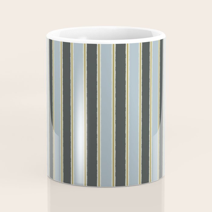 Vintage Cottage Stripes Cozy Eclectic Vertical Pattern Coffee Mug Gallery Image 4