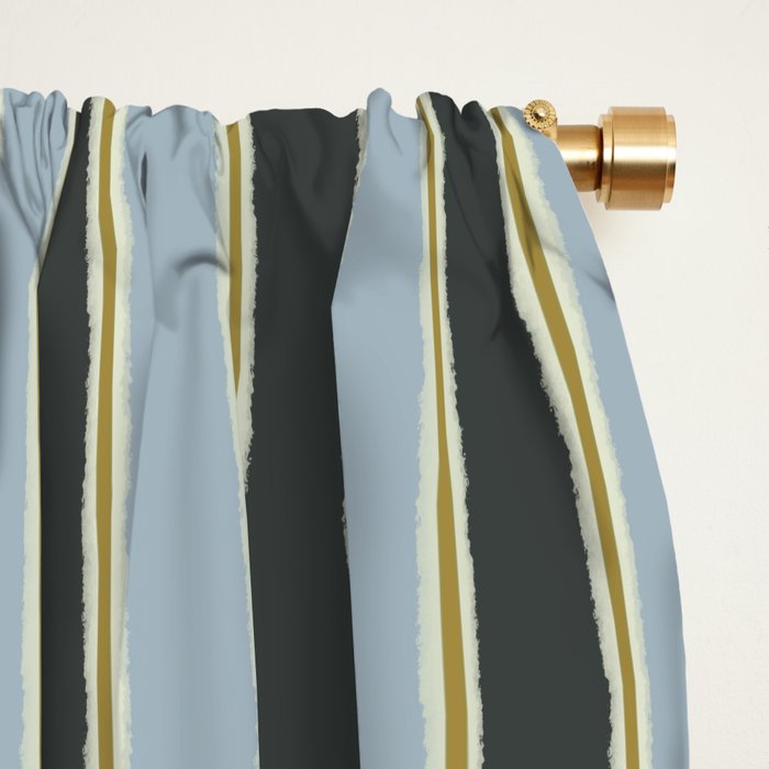 Vintage Cottage Stripes Cozy Eclectic Vertical Pattern Window Curtain Gallery Image 2