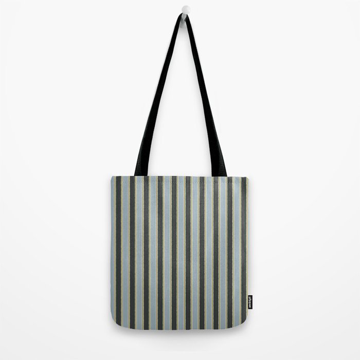 Vintage Cottage Stripes Cozy Eclectic Vertical Pattern Tote Bag Gallery Image 2
