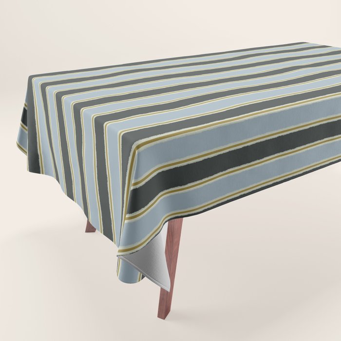 Vintage Cottage Stripes Cozy Eclectic Vertical Pattern Tablecloth Gallery Image 1