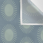 Boho Summer Sun Pattern V Neutral Blue Sage Green Wall Tapestry Gallery Image 3