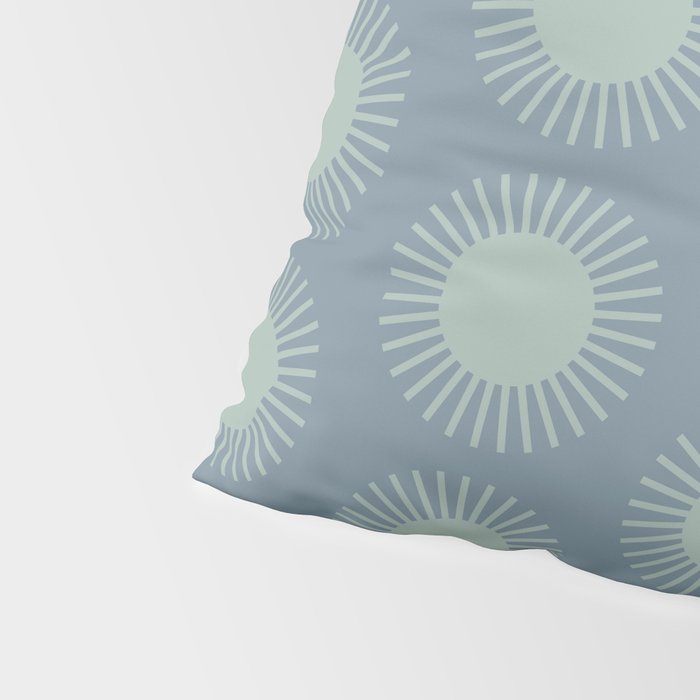 Boho Summer Sun Pattern V Neutral Blue Sage Green Pillow Sham Gallery Image 4