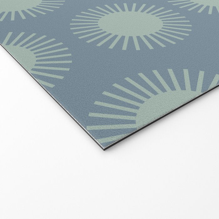 Boho Summer Sun Pattern V Neutral Blue Sage Green Welcome Mat Gallery Image 2