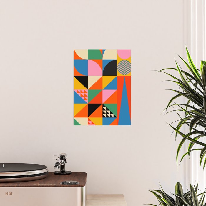 Geometric abstraction in colorful shapes   Poster Gallery Image 2