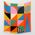 Geometric abstraction in colorful shapes   Wall Tapestry Gallery Image 4