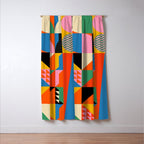 Geometric abstraction in colorful shapes   Window Curtain Gallery Image 3
