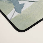 Festive, Watercolor, Leaves Print, White and Green Desk Mat Gallery Image 4
