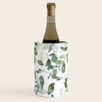 Festive, Watercolor, Leaves Print, White and Green Wine Chiller Gallery Image 3