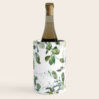Festive, Watercolor, Leaves Print, White and Green Wine Chiller Gallery Image 1