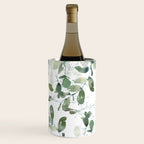 Festive, Watercolor, Leaves Print, White and Green Wine Chiller Gallery Image 2