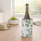Festive, Watercolor, Leaves Print, White and Green Wine Chiller Gallery Image 4
