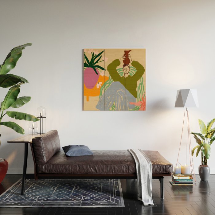 WOMAN WITH VESSEL Wood Wall Art Gallery Image 2