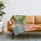 WOMAN WITH VESSEL Throw Blanket Gallery Image 1