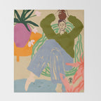 WOMAN WITH VESSEL Throw Blanket Gallery Image 2