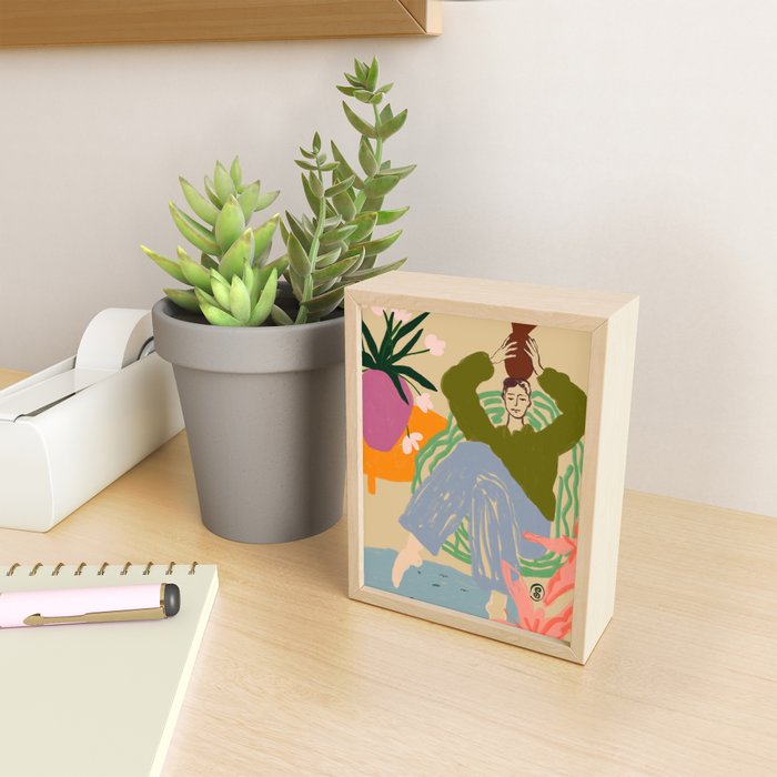 WOMAN WITH VESSEL Mini Art Print Gallery Image 2