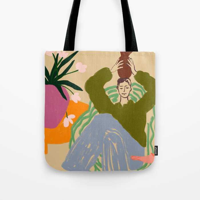 WOMAN WITH VESSEL Tote Bag Gallery Image 1