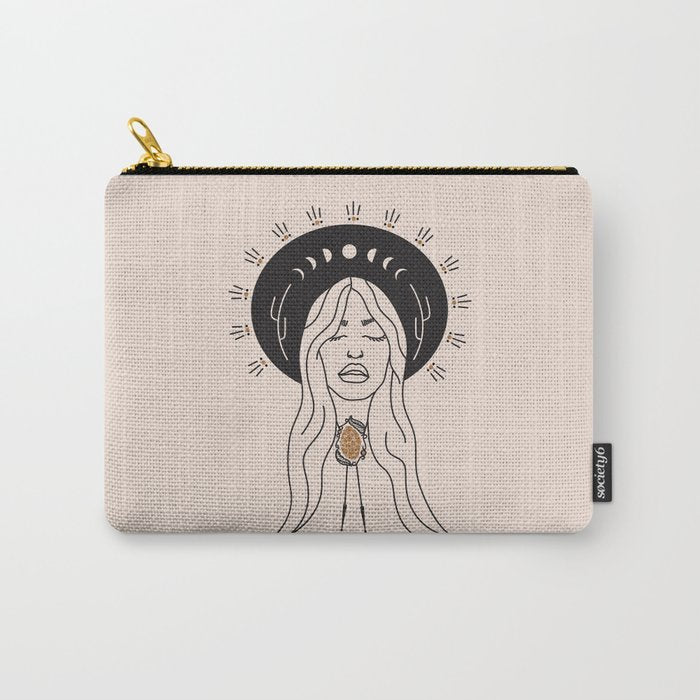 Desert Angel in Black & Cream Carry All Pouch Gallery Image 1