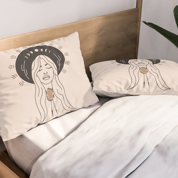Desert Angel in Black & Cream Pillow Sham Gallery Image 2