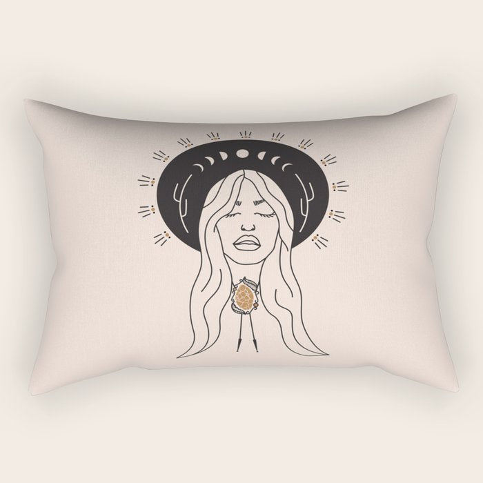 Desert Angel in Black & Cream Rectangular Pillow Gallery Image 2