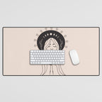 Desert Angel in Black & Cream Desk Mat Gallery Image 1