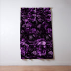 Midnight Garden Baroque Blooms Plum Blue Window Curtain Gallery Image 3