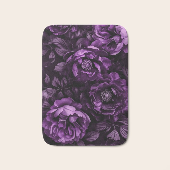 Midnight Garden Baroque Blooms Plum Blue Bath Mat Gallery Image 1
