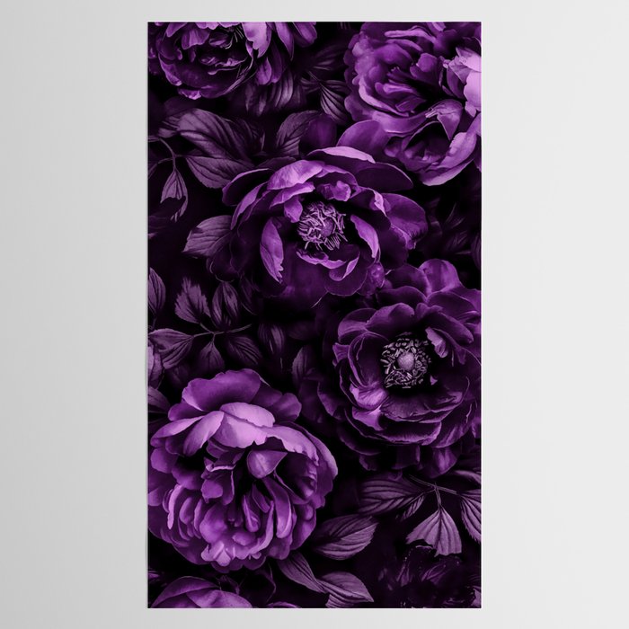 Midnight Garden Baroque Blooms Plum Blue Tablecloth Gallery Image 2