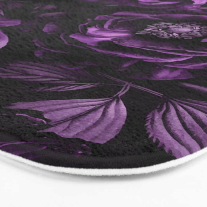 Midnight Garden Baroque Blooms Plum Blue Bath Mat Gallery Image 3