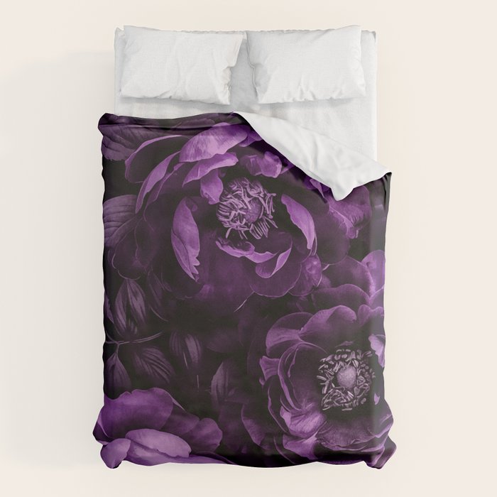 Midnight Garden Baroque Blooms Plum Blue Duvet Cover Gallery Image 6