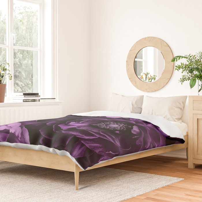 Midnight Garden Baroque Blooms Plum Blue Duvet Cover Gallery Image 2