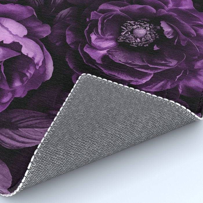 Midnight Garden Baroque Blooms Plum Blue Rug Gallery Image 4