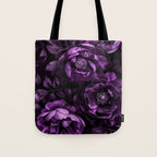 Midnight Garden Baroque Blooms Plum Blue Tote Bag Gallery Image 1