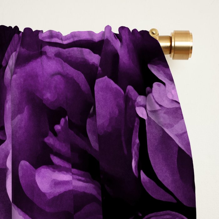 Midnight Garden Baroque Blooms Plum Blue Window Curtain Gallery Image 2