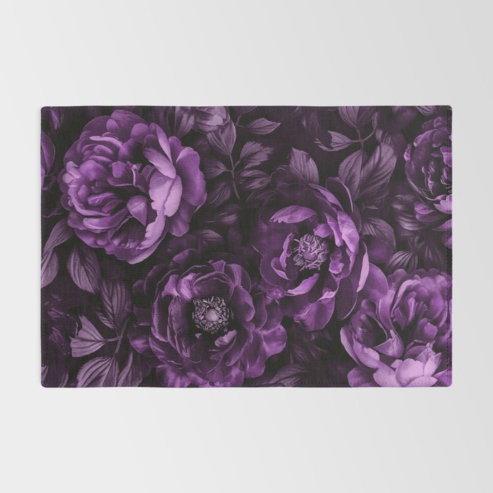 Midnight Garden Baroque Blooms Plum Blue Rug Gallery Image 2