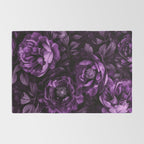 Midnight Garden Baroque Blooms Plum Blue Rug Gallery Image 2