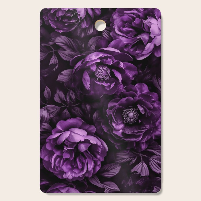Midnight Garden Baroque Blooms Plum Blue Cutting Board Gallery Image 1