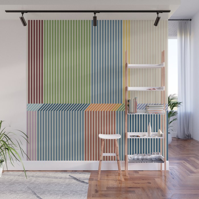 Linear Bauhaus Pattern 1 Wall Mural Gallery Image 1