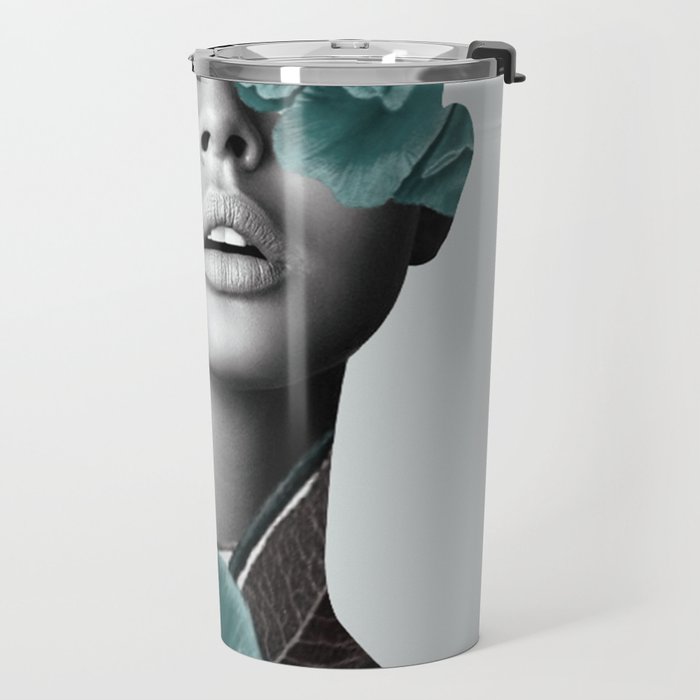 Floral Portrait (woman) Travel Mug Gallery Image 2