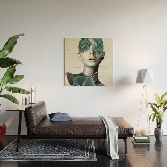 Floral Portrait (woman) Wood Wall Art Gallery Image 2