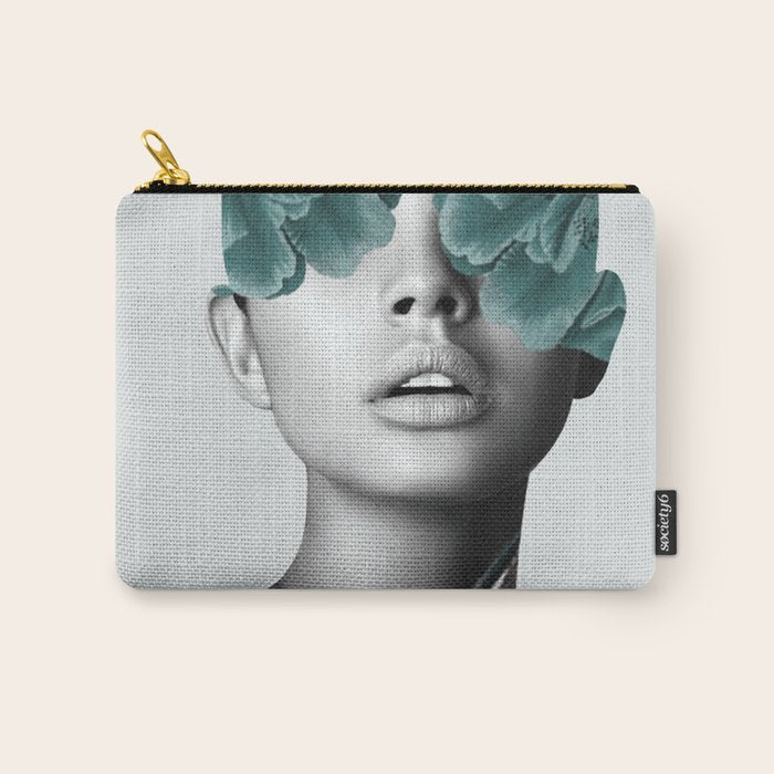 Floral Portrait (woman) Carry All Pouch Gallery Image 1