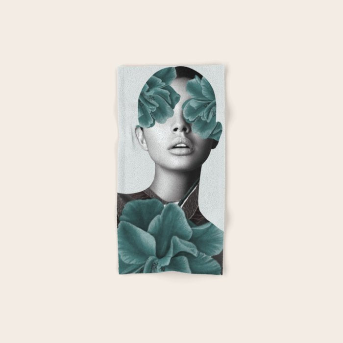 Floral Portrait (woman) Bath Towel Gallery Image 1