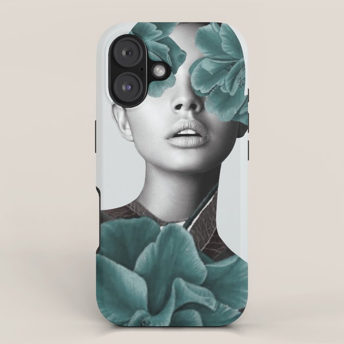 Floral Portrait (woman) iPhone Case Gallery Image 1