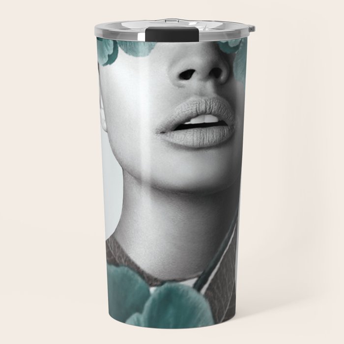 Floral Portrait (woman) Travel Mug Gallery Image 1