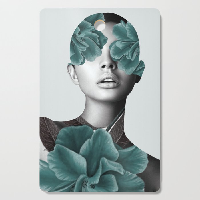 Floral Portrait (woman) Cutting Board Gallery Image 1