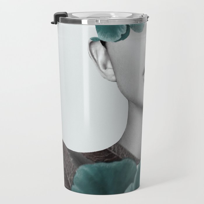 Floral Portrait (woman) Travel Mug Gallery Image 3